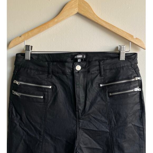 Missguided Moto coated vice skinny jeans in black with zip details size 12 $45 - Picture 7 of 12